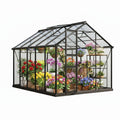 Walk-In Greenhouse Built for Year-Round Growing, 6x10FT Polycarbonate Panels, Aluminum Frame, Adjustable Vents